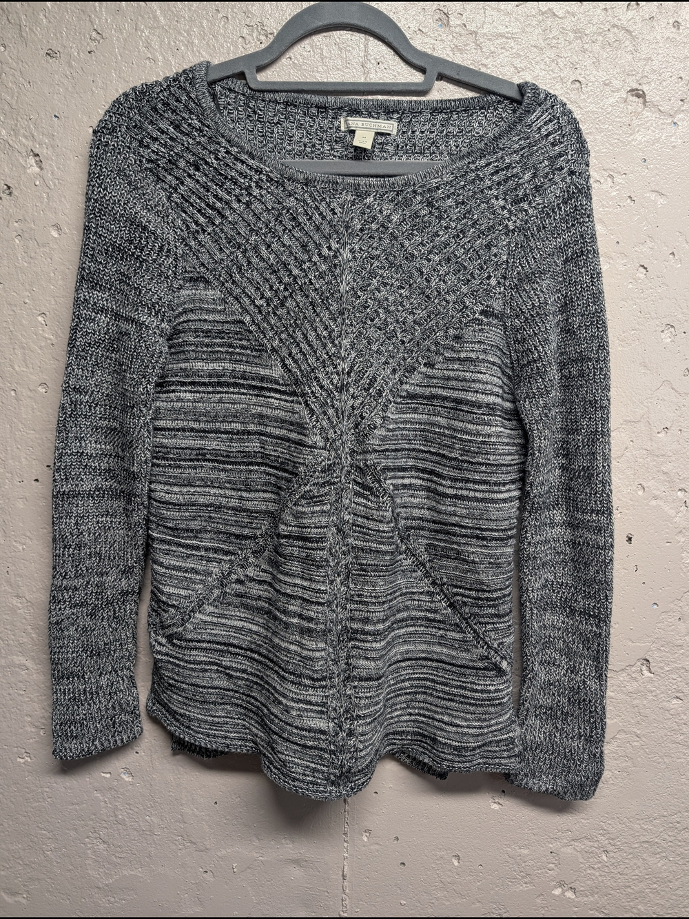 Dana Buchman Marled Sculptural Knit Sweater Artsy Architectural